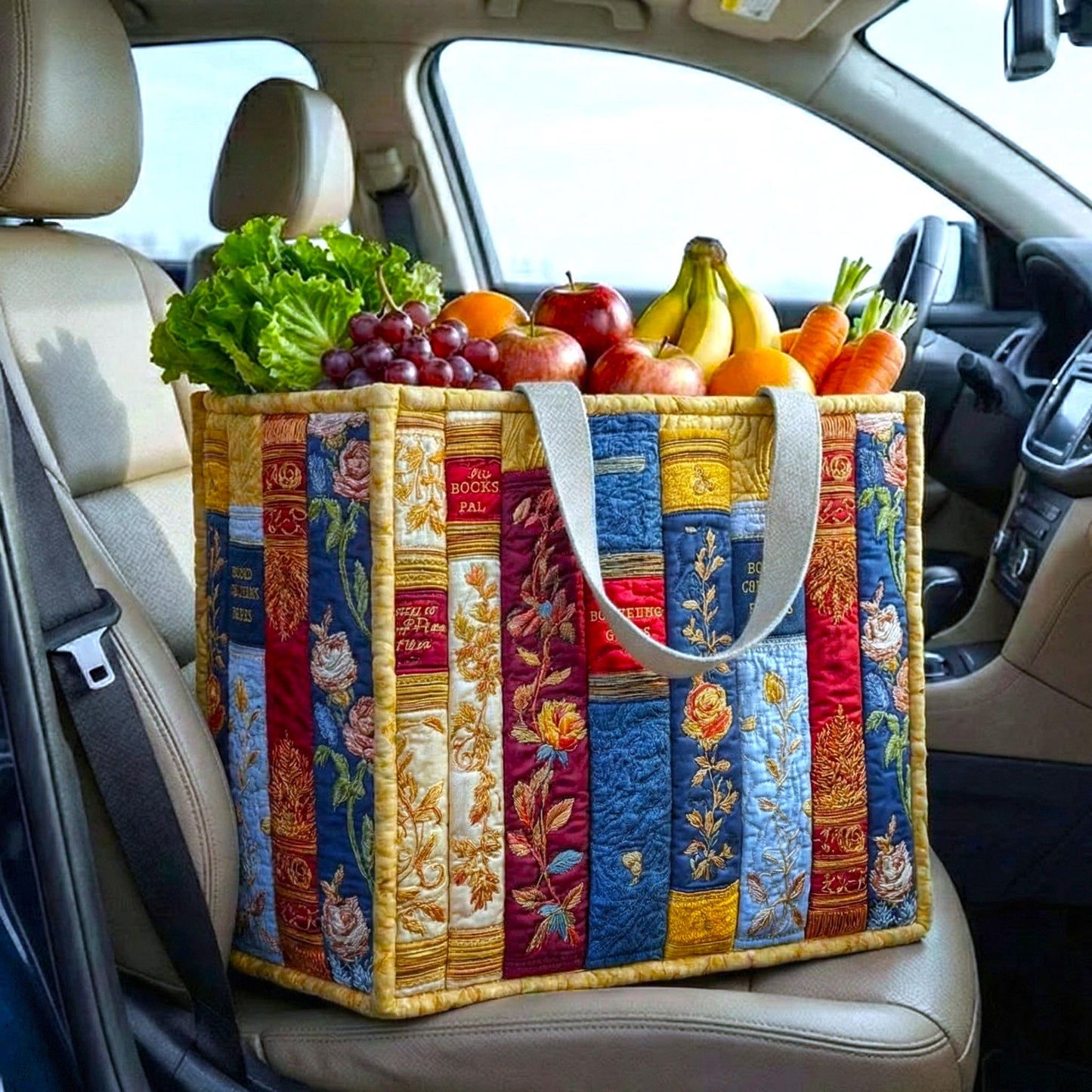 Cozy Books Quilted Shopping Bag GFTOMA9246