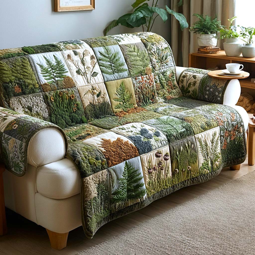 Leaf Haven Quilted Sofa Cover GFTOMA9297