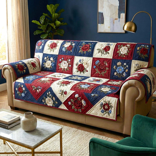 Patchwork Bloom Quilted Sofa Cover GFTOMA9300