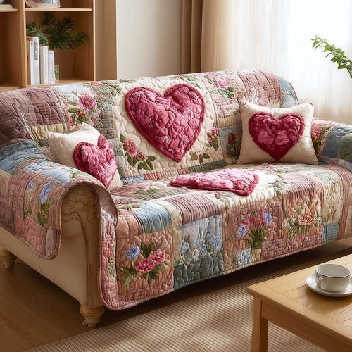 Heart Home Quilted Sofa Cover GFTOMA9304