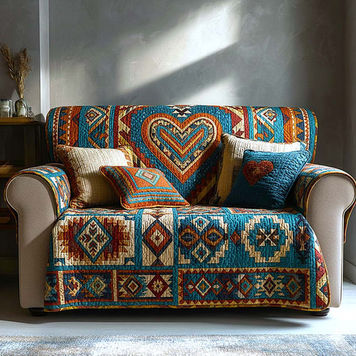 Heritage Heart Quilted Sofa Cover GFTOMA9305