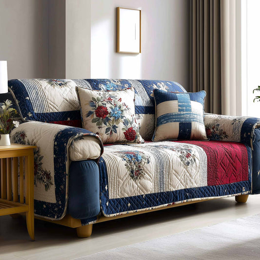 Patchwork Bloom Quilted Sofa Cover GFTOMA9359
