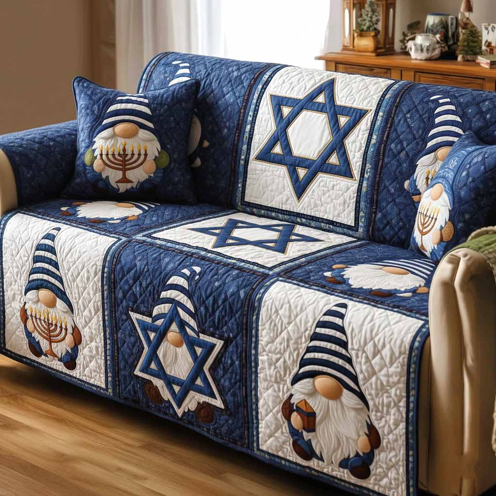 David Emblem Quilted Sofa Cover GFTOMA9365