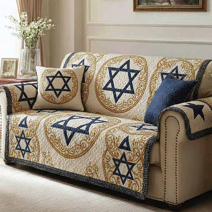 David Emblem Quilted Sofa Cover GFTOMA9366