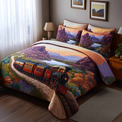 Meadow Train 3-Piece Quilted Bedding Set GFTOMA9416