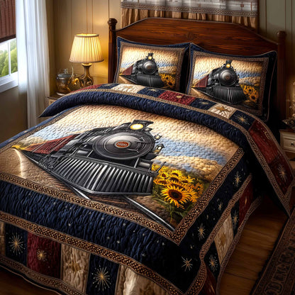 Liberty Train 3-Piece Quilted Bedding Set GFTOMA9420