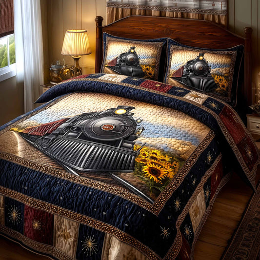 Liberty Train 3-Piece Quilted Bedding Set GFTOMA9420