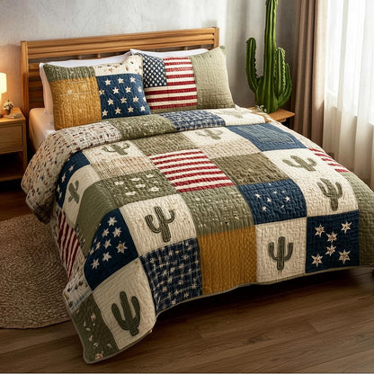 Western Patch 3-Piece Quilted Bedding Set GFTOMA9456