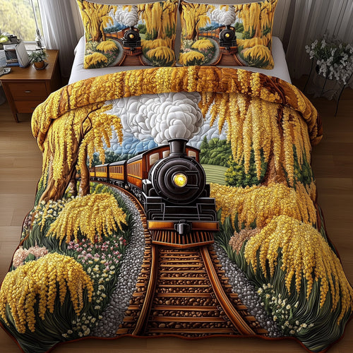 Railway Journey 3-Piece Quilted Bedding Set GFTOMA948