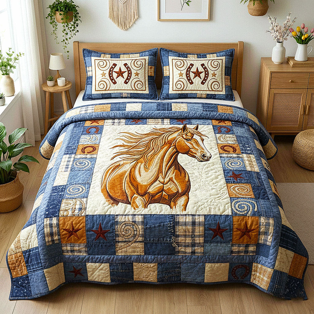 Patchwork Ranch 3-Piece Quilted Bedding Set GFTOMA9483