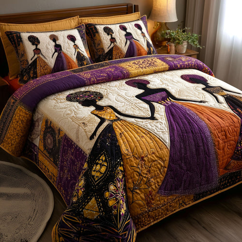 Melanin Queen 3-Piece Quilted Bedding Set GFTOMA9484