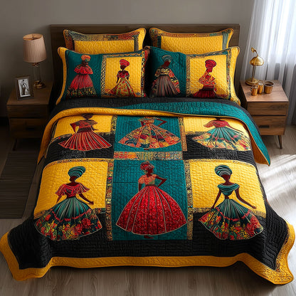 Royal Melanin 3-Piece Quilted Bedding Set GFTOMA9487