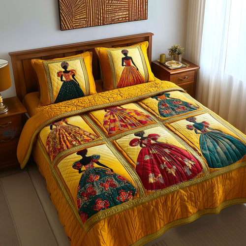 Golden Glow 3-Piece Quilted Bedding Set GFTOMA9489