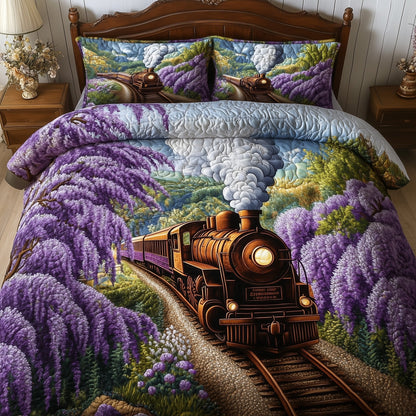 Train Journey 3-Piece Quilted Bedding Set GFTOMA951