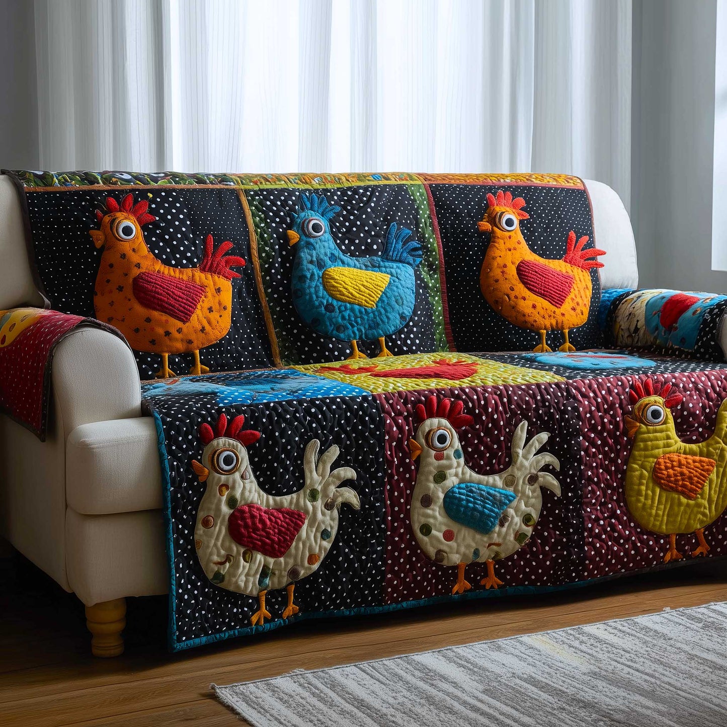 Clucky Charm Quilted Sofa Cover GFTOMA9552