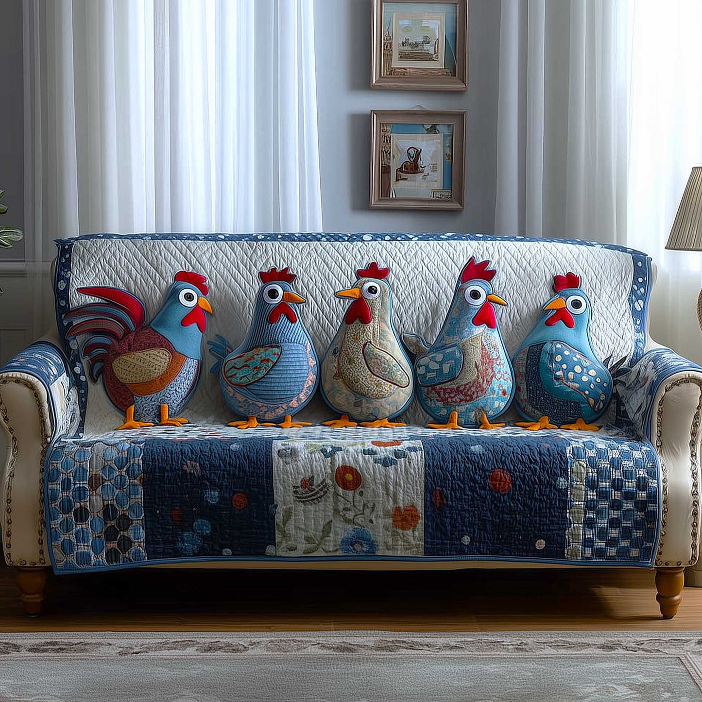 Chicken House Quilted Sofa Cover GFTOMA9553