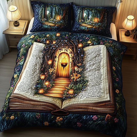Mystical Book 3-Piece Quilted Bedding Set GFTOMA957
