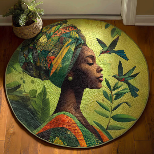 Melanin Bloom Quilted Round Mat GFTOMA9594