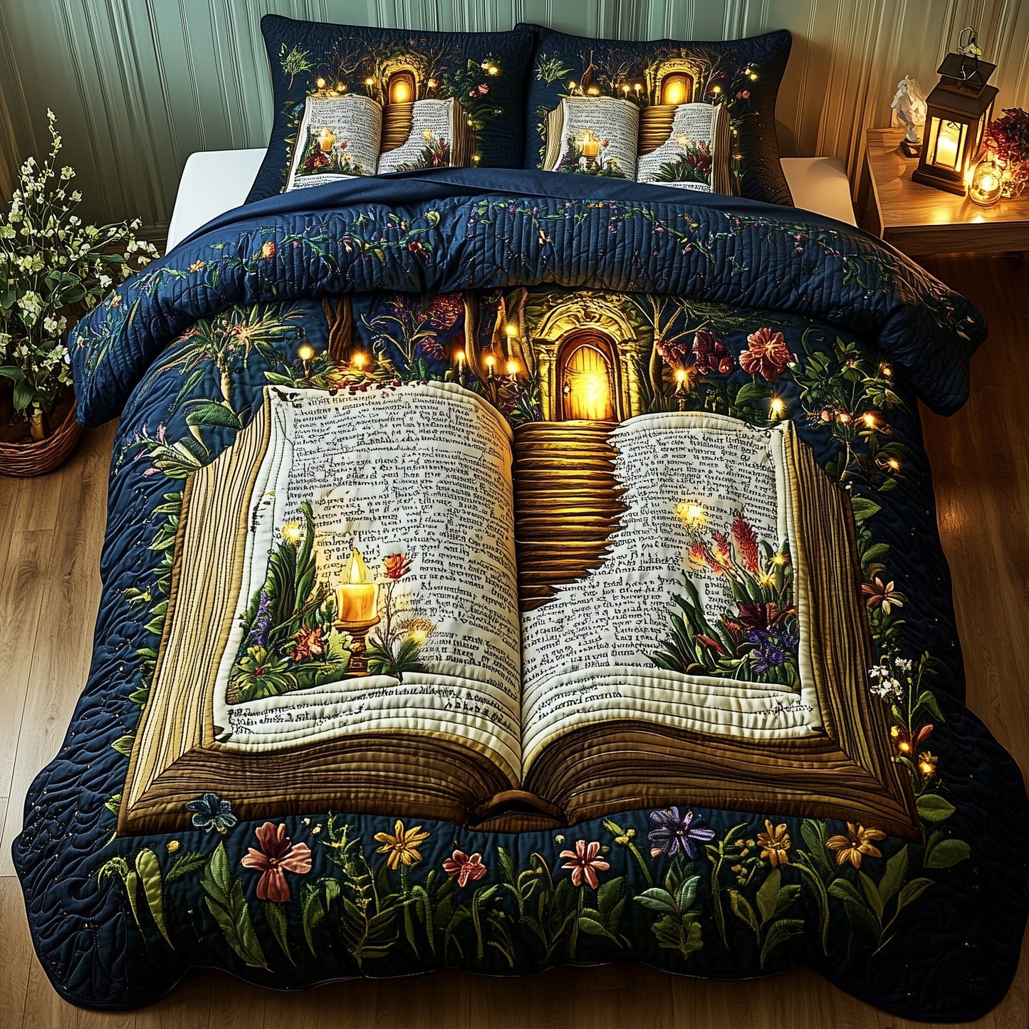 Mystical Book 3-Piece Quilted Bedding Set GFTOMA960