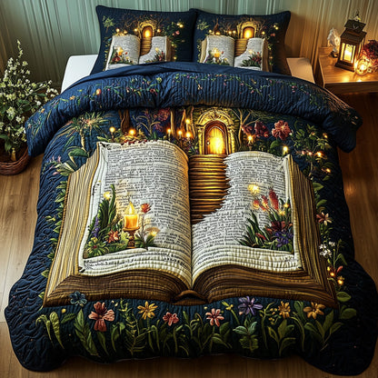 Mystical Book 3-Piece Quilted Bedding Set GFTOMA960
