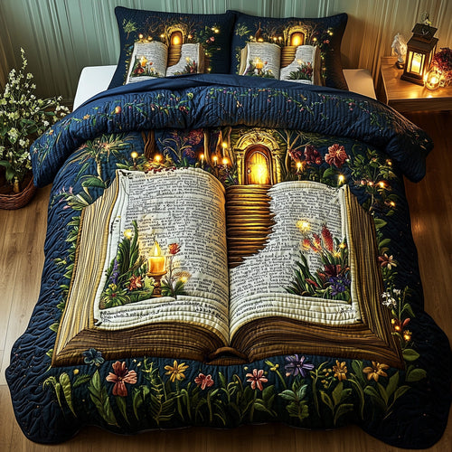 Mystical Book 3-Piece Quilted Bedding Set GFTOMA960