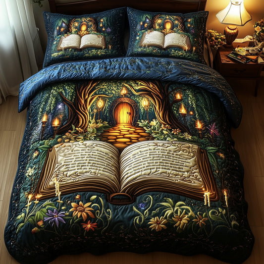 Mystical Book 3-Piece Quilted Bedding Set GFTOMA961