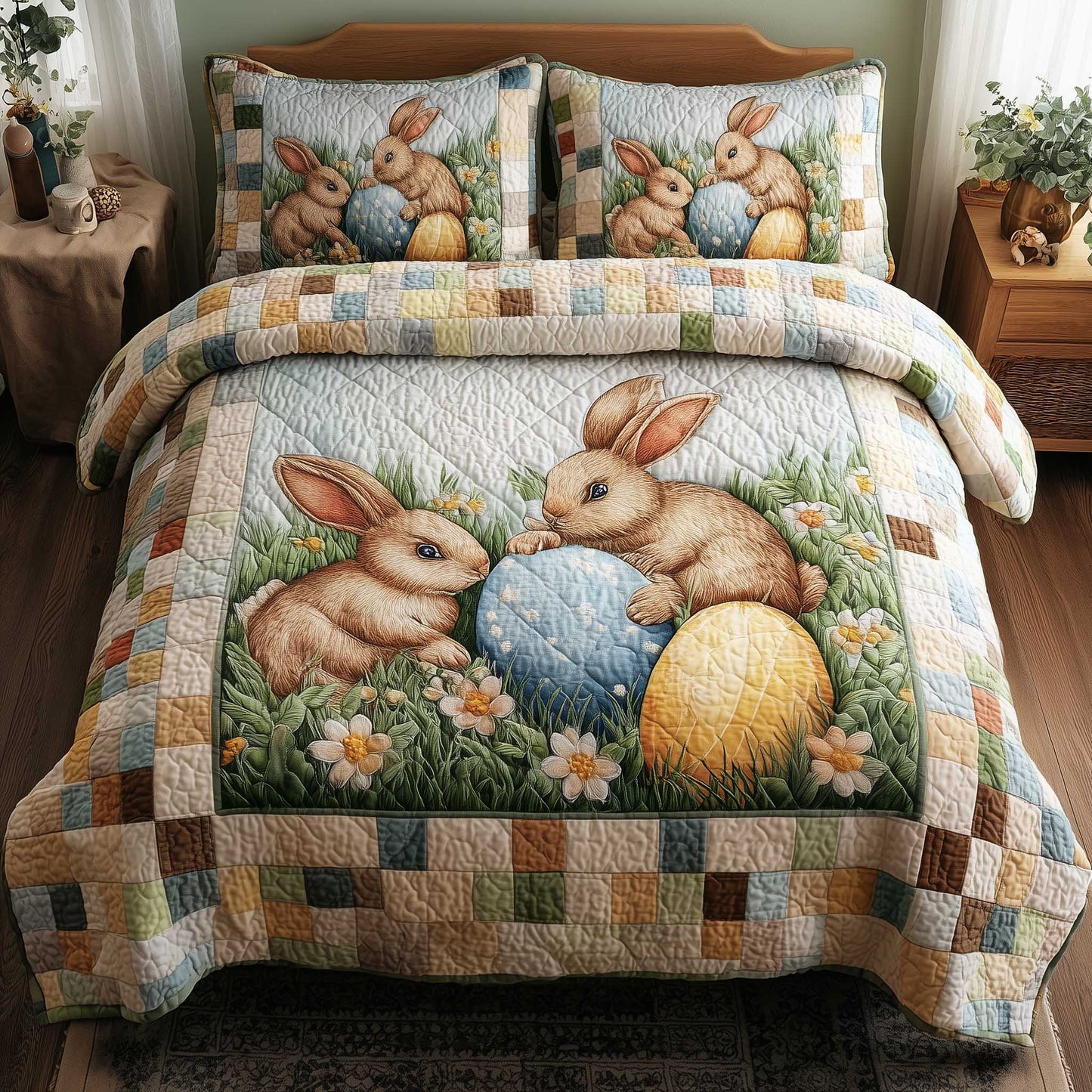 Easter Joy 3-Piece Quilted Bedding Set GFTOMA9625
