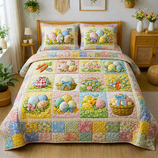 Egg Charm 3-Piece Quilted Bedding Set GFTOMA9628