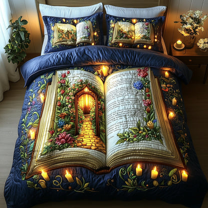 Enchanted Book 3-Piece Quilted Bedding Set GFTOMA963
