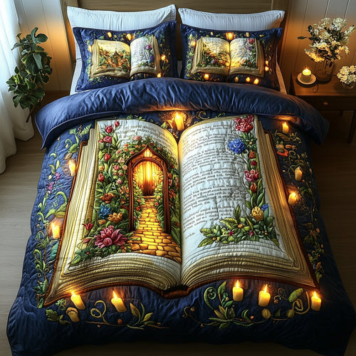 Enchanted Book 3-Piece Quilted Bedding Set GFTOMA963