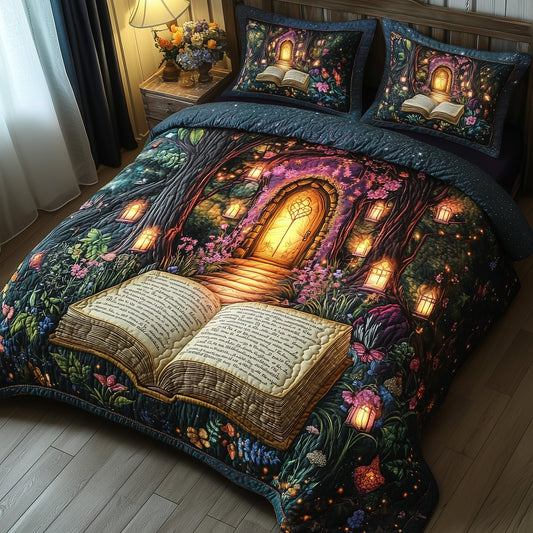Enchanted Book 3-Piece Quilted Bedding Set GFTOMA964