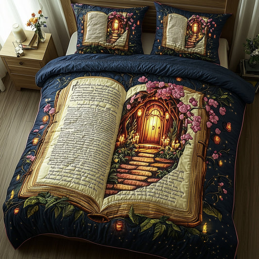 Enchanted Book 3-Piece Quilted Bedding Set GFTOMA965