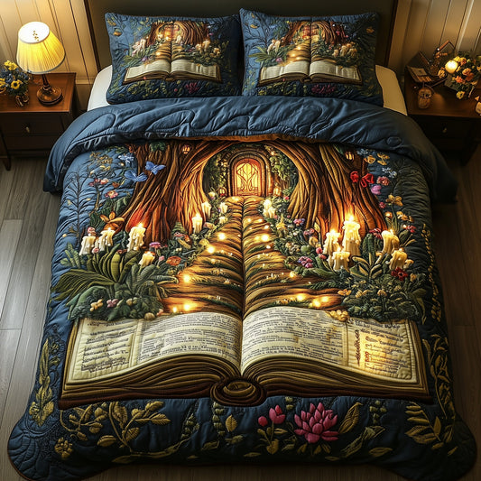 Enchanted Book 3-Piece Quilted Bedding Set GFTOMA966