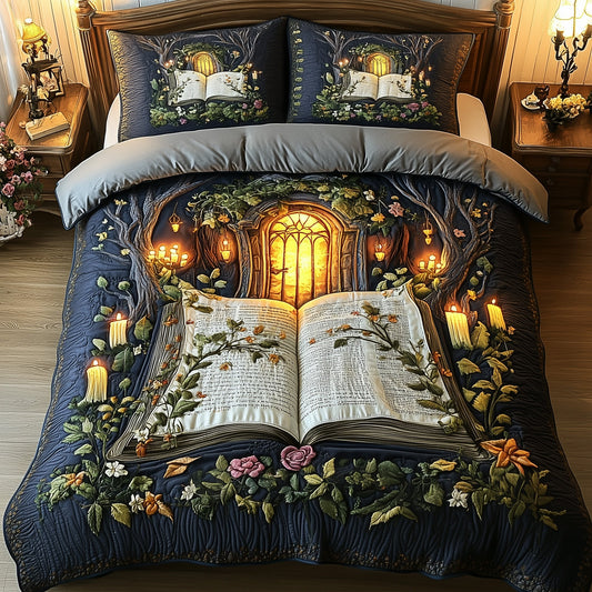 Enchanted Book 3-Piece Quilted Bedding Set GFTOMA967