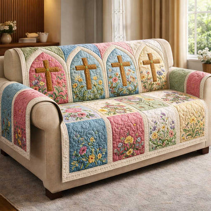 Faith Meadow Quilted Sofa Cover GFTOMA9683