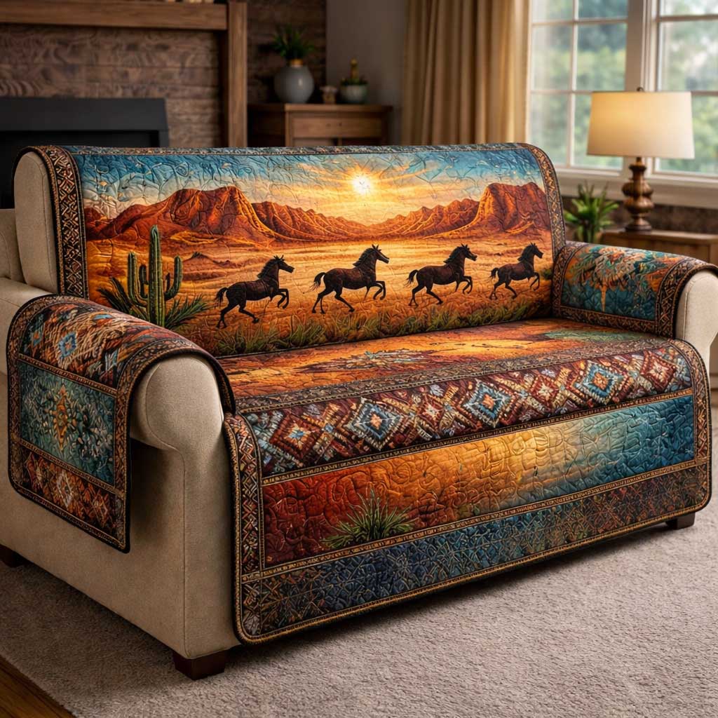 Feathered Spirit Quilted Sofa Cover GFTOMA9685