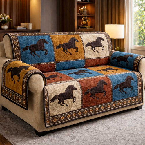 Rust Spirit Quilted Sofa Cover GFTOMA9689