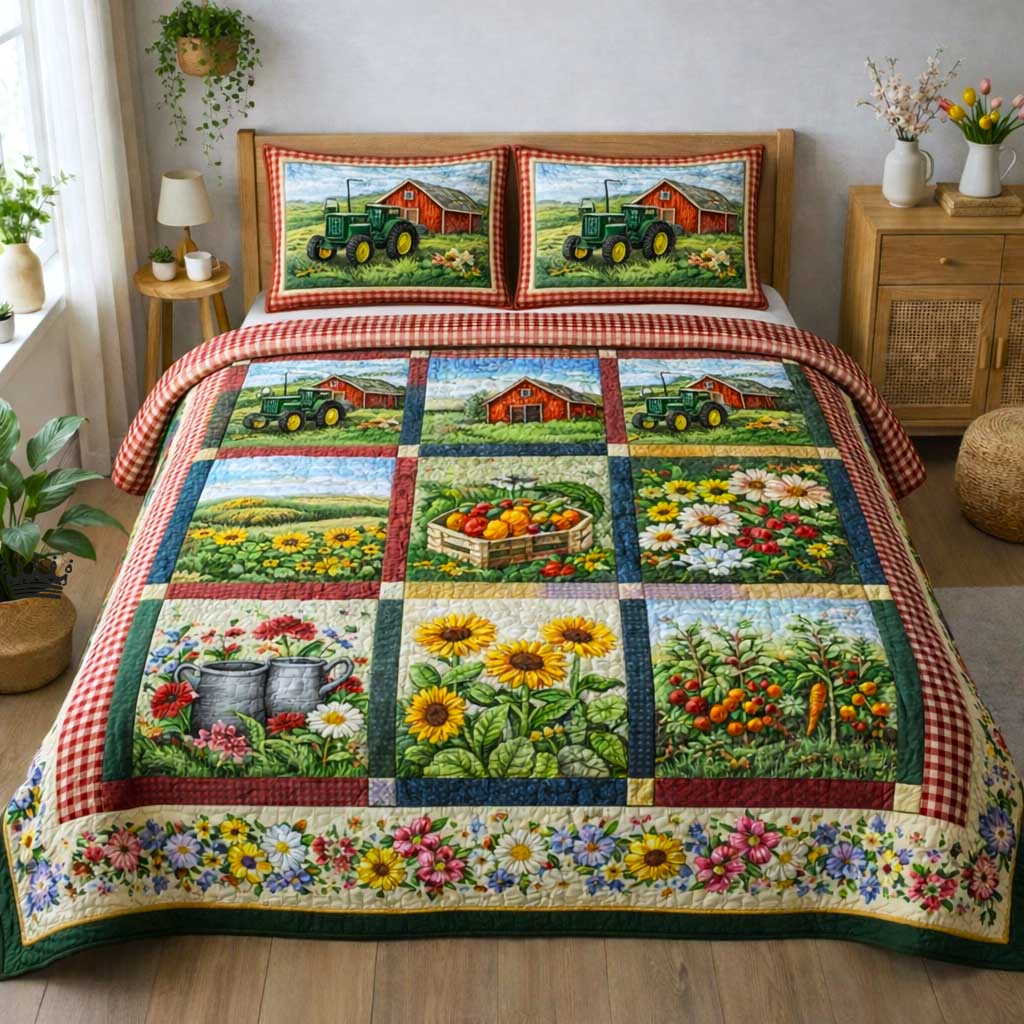 Cottage Bloom 3-Piece Quilted Bedding Set GFTOMA9691