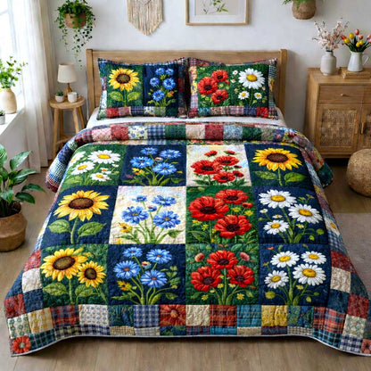 Blooming Acres 3-Piece Quilted Bedding Set GFTOMA9694