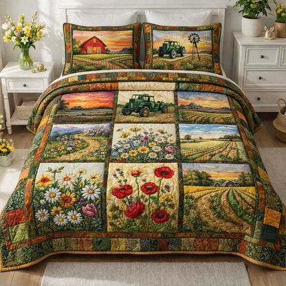 Cottage Bloom 3-Piece Quilted Bedding Set GFTOMA9722