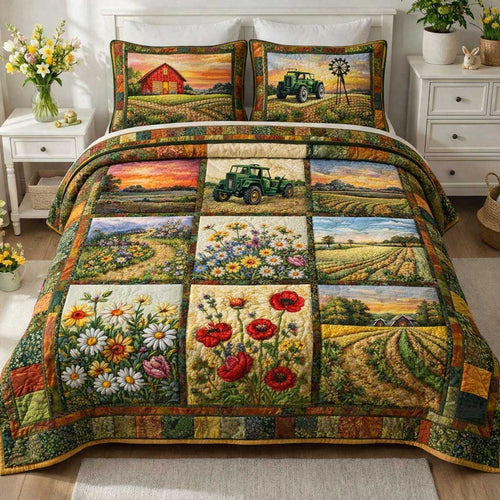 Cottage Bloom 3-Piece Quilted Bedding Set GFTOMA9722
