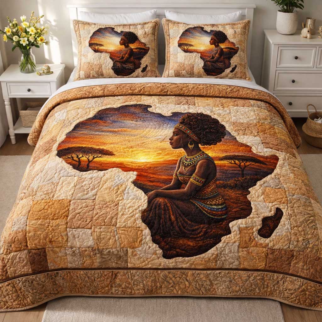 Royal Glow 3-Piece Quilted Bedding Set GFTOMA9725