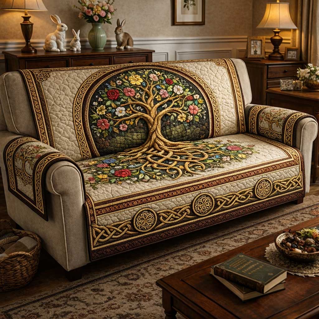 Life Knot Quilted Sofa Cover GFTOMA9736