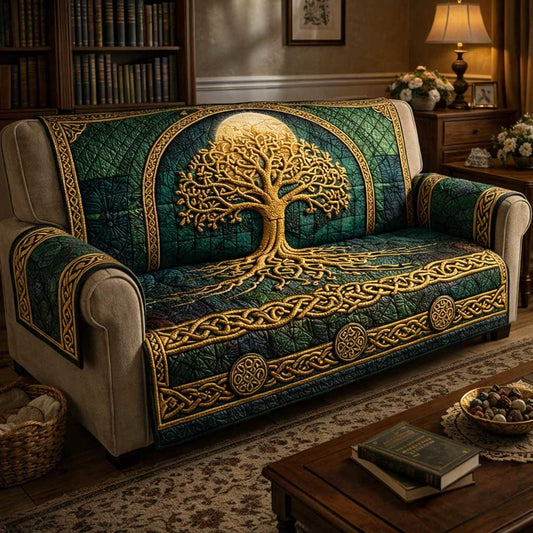 Emerald Tree Quilted Sofa Cover GFTOMA9738