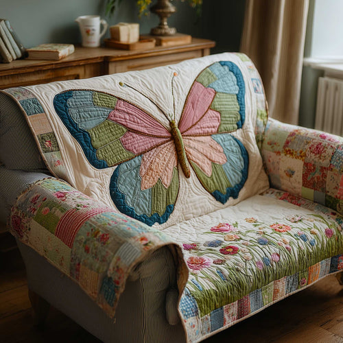 Butterfly Meadow Quilted Sofa Cover GFTOMA9742