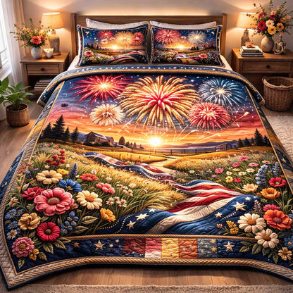 Patriot Palette 3-Piece Quilted Bedding Set GFTOMA9797