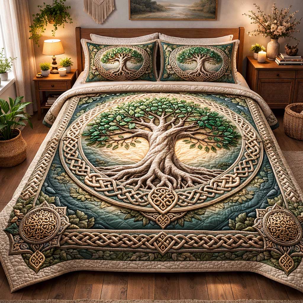 Eternal Tree 3-Piece Quilted Bedding Set GFTOMA9802