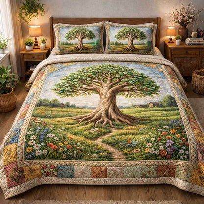 Life Roots 3-Piece Quilted Bedding Set GFTOMA9804