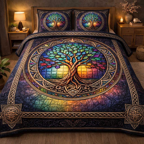 Divine Roots 3-Piece Quilted Bedding Set GFTOMA9806