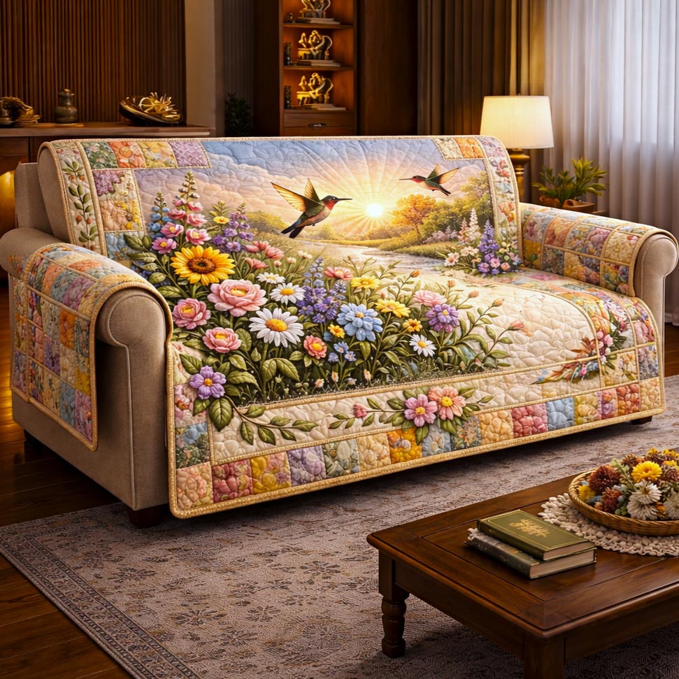Cottage Bloom Quilted Sofa Cover GFTOMA9823